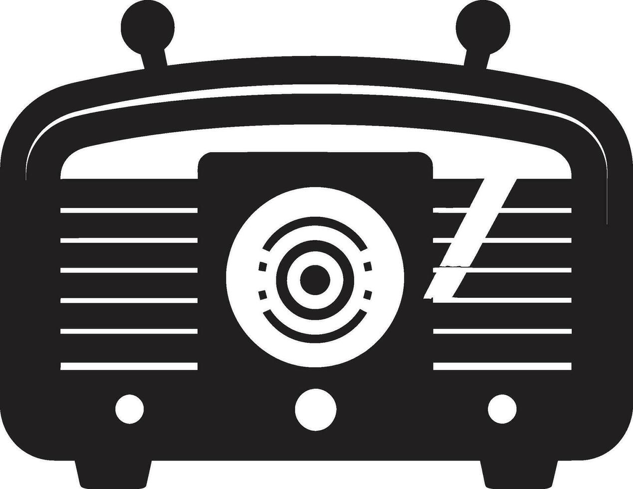 klassiek radio troosten zwart icoon oud school- audio vector zwart ontwerp