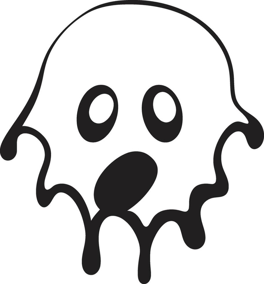 inkt spetterde beest de sinister slijm monster griezelig sijpelen embleem een vector logo van vrees