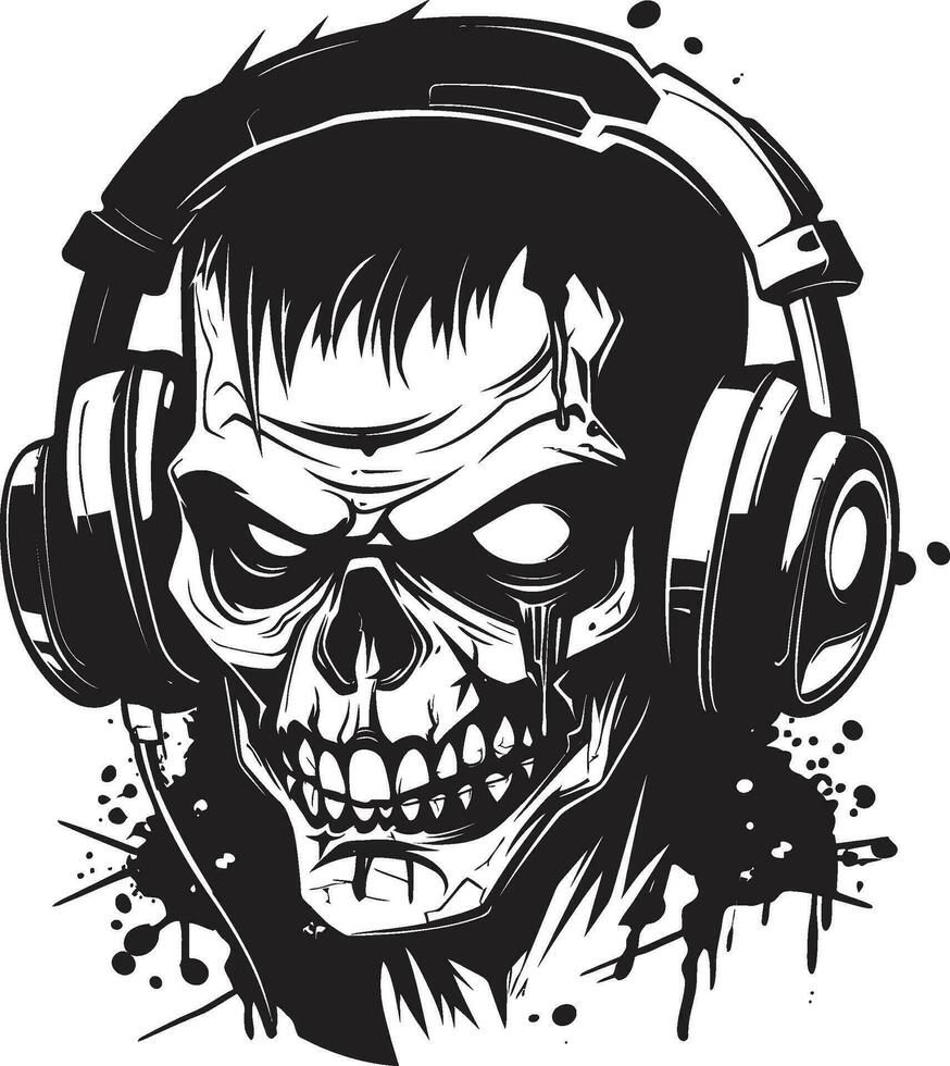 zombie dansvloer extase vector ontwerp zombie vinyl symfonie vector icoon