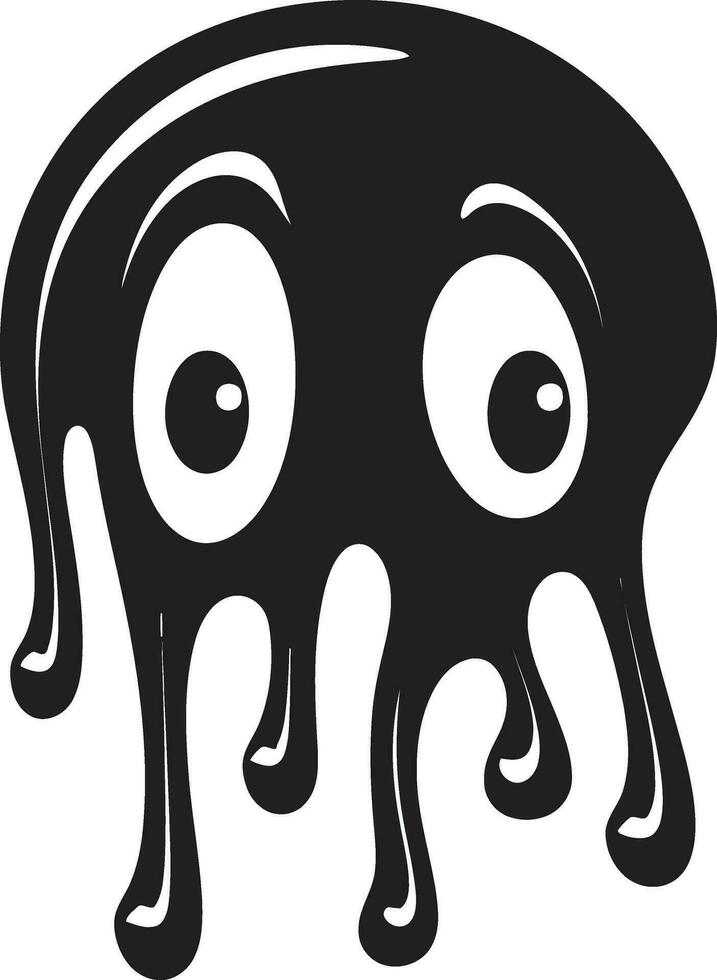 draaikolk van slib mysterieus zwart vector ontwerp eldritch klodder een iconisch slijm monster embleem