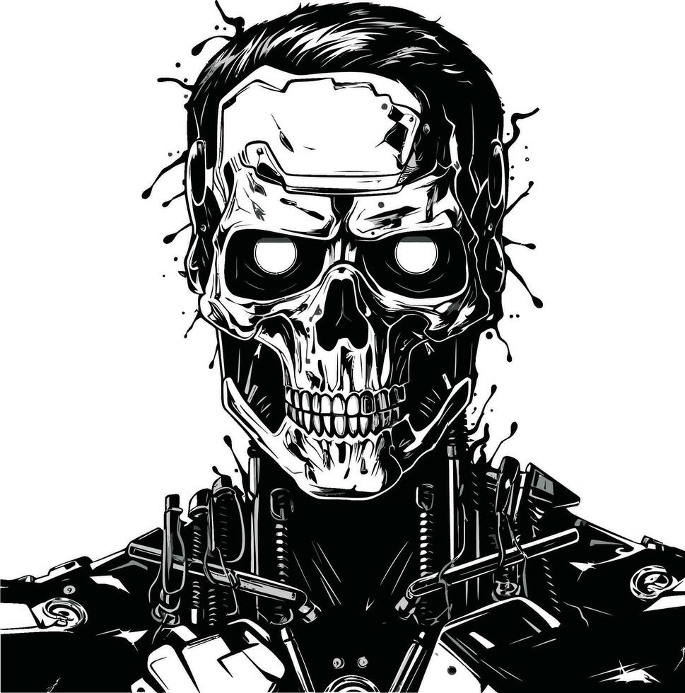 zombie cyborg koppel vector icoon cybernetisch ondood vector ontwerp icoon