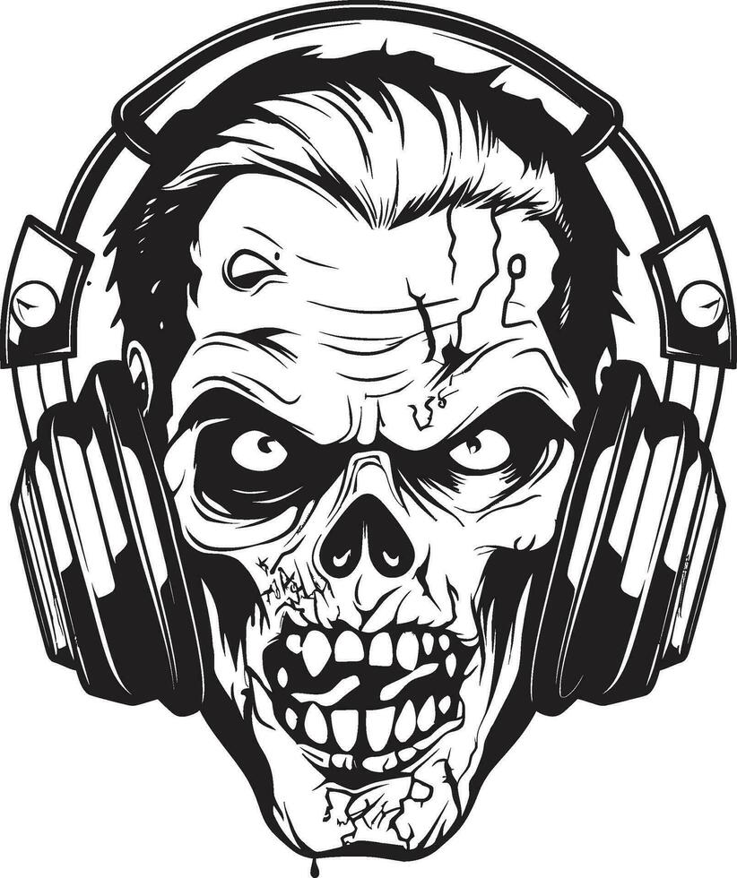 zombie tik fenomeen heup hop vector griezelig mic laten vallen zombie heup hop icoon