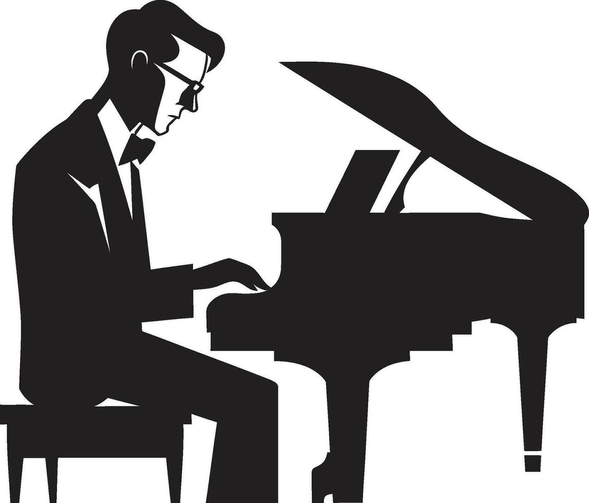 musical virtuoos vector ontwerp piano maestro zwart icoon