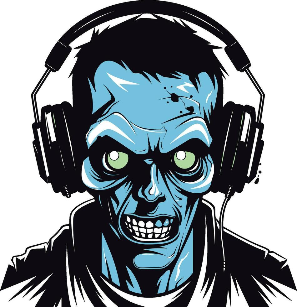 cryptisch dansvloer melodie zombie vector zombie dj cadans vector ontwerp