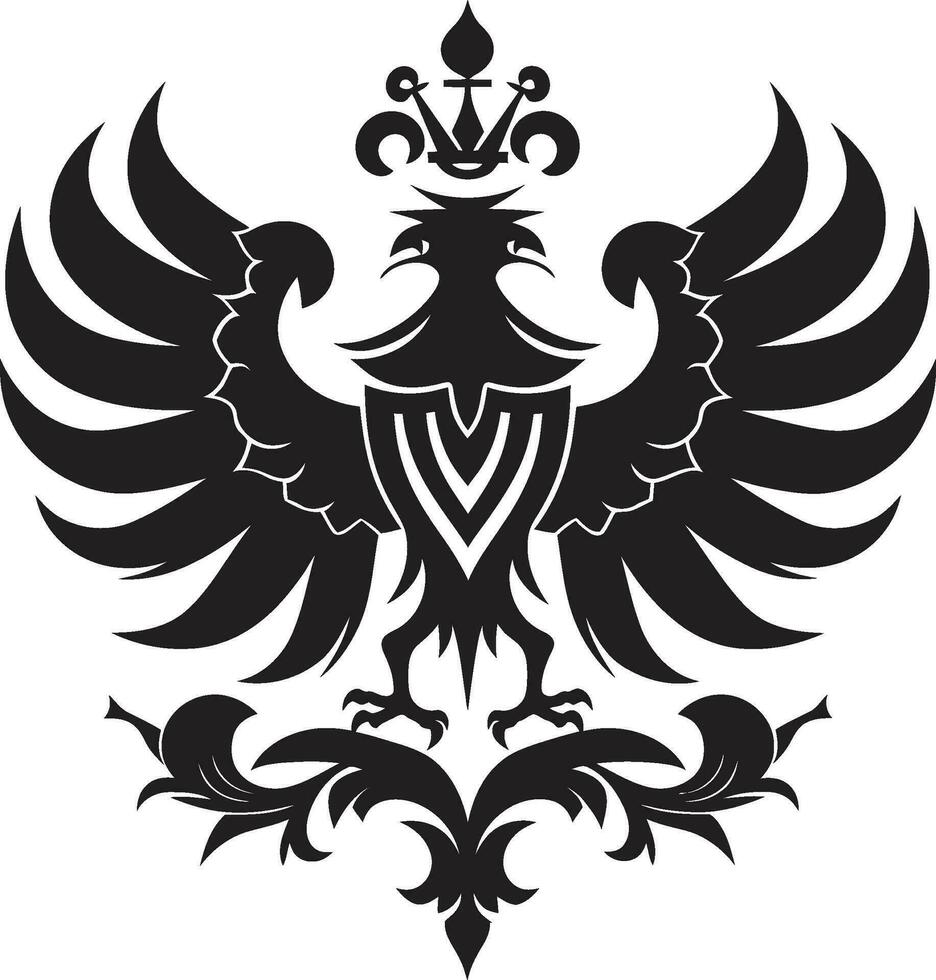 vorstelijk heraldiek embleem zwart vector icoon majestueus jas van armen vector heraldisch ontwerp