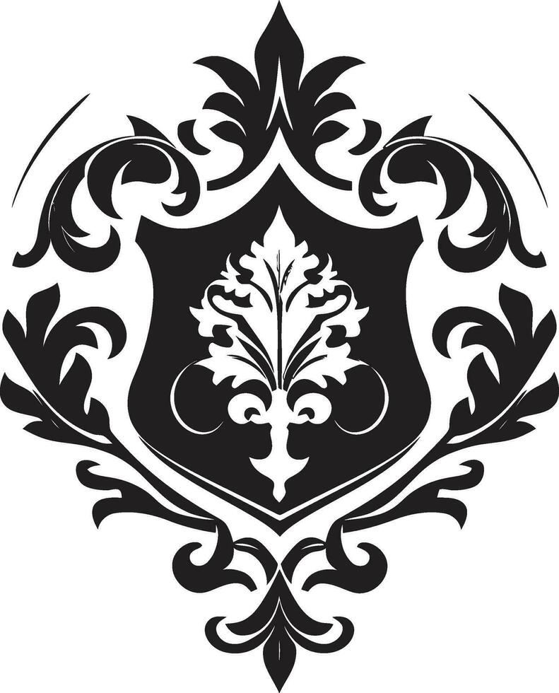 edele zwart jas van armen vector ontwerp elegant heraldisch kam zwart vector icoon