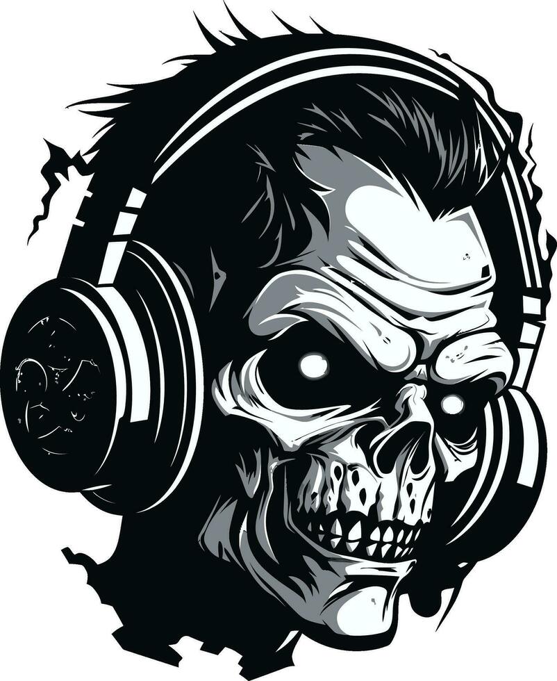 zombie dj pulse vector icoon zombie dansvloer evolutie zombie vector