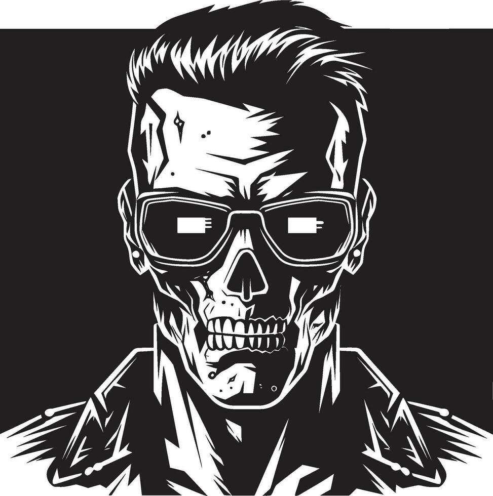 bionisch zombie infusie vector ontwerp zombie cyborg evolutie vector icoon