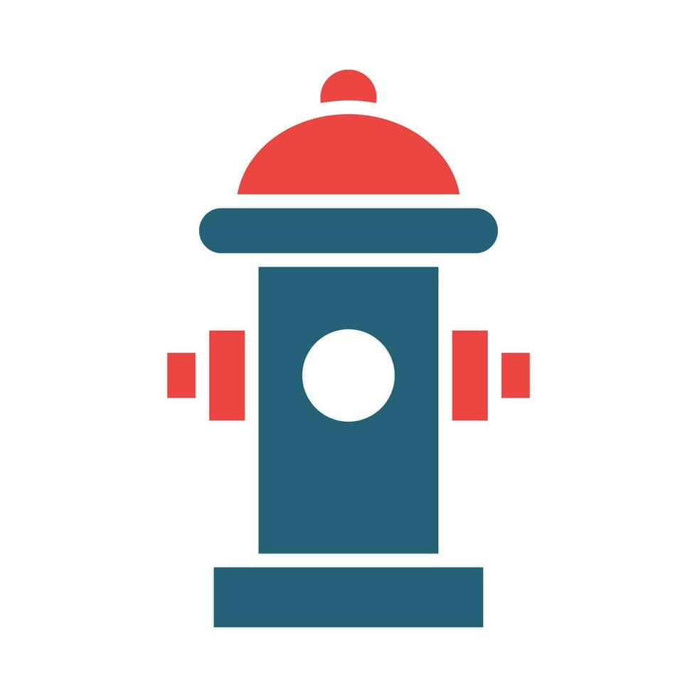 brand hydrant glyph twee kleur icoon ontwerp vector