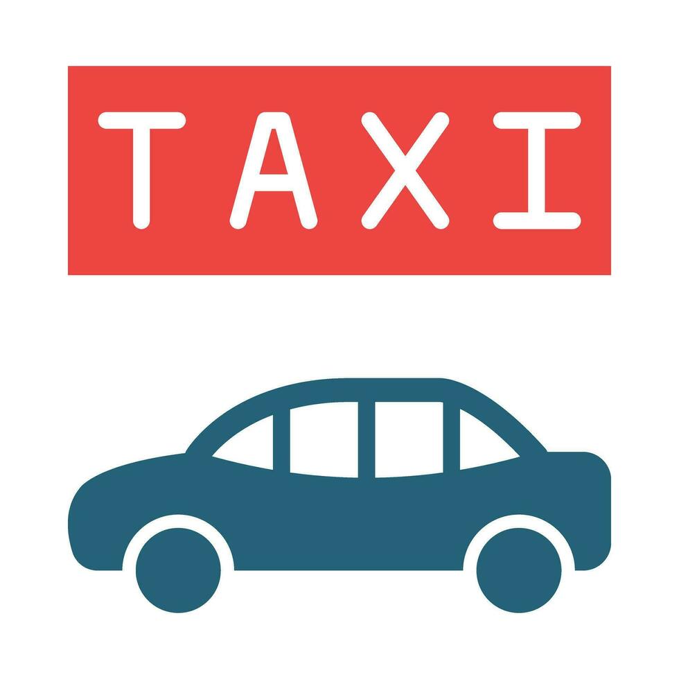 taxi glyph twee kleur icoon ontwerp vector