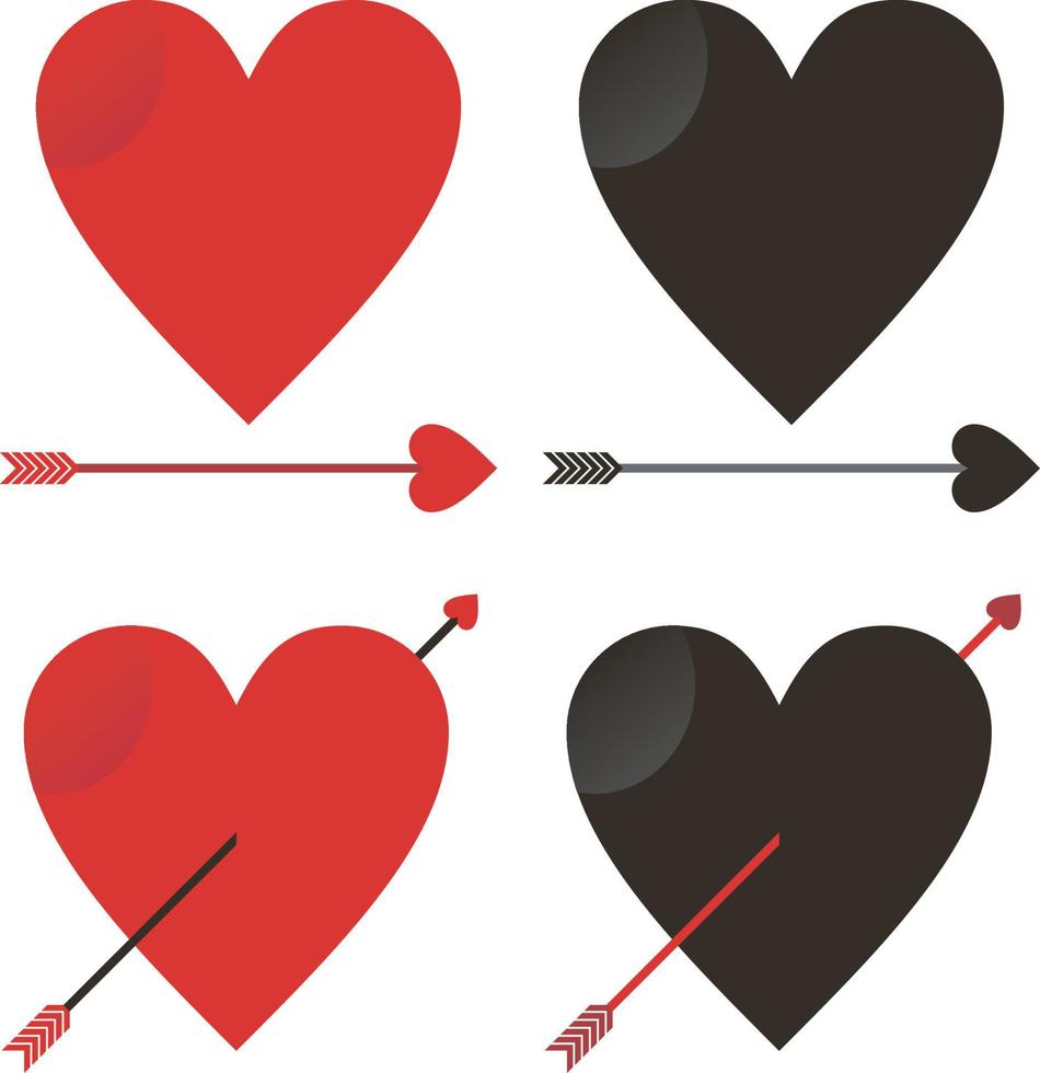 verzameling van hart, liefde pictogram illustratie vector