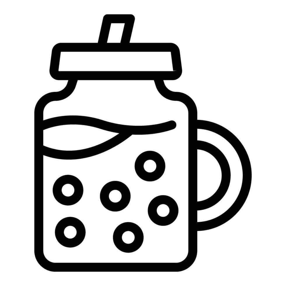 bubbel thee fles icoon schets vector. koffie melkachtig smoothie vector