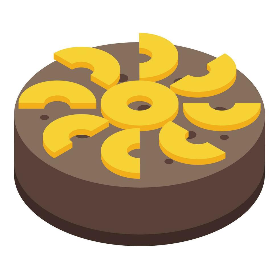 chocola taart fruit icoon isometrische vector. room gebakje cafe vector