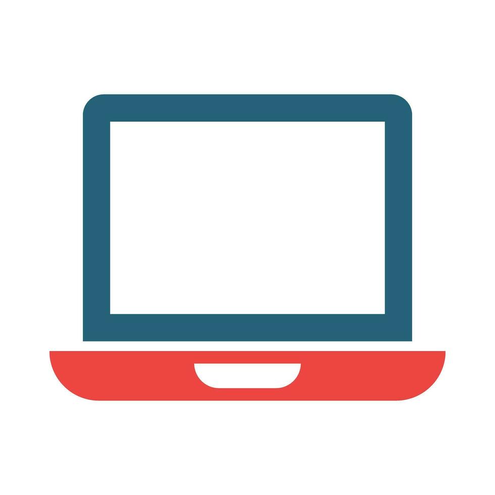 laptop glyph twee kleur icoon ontwerp vector