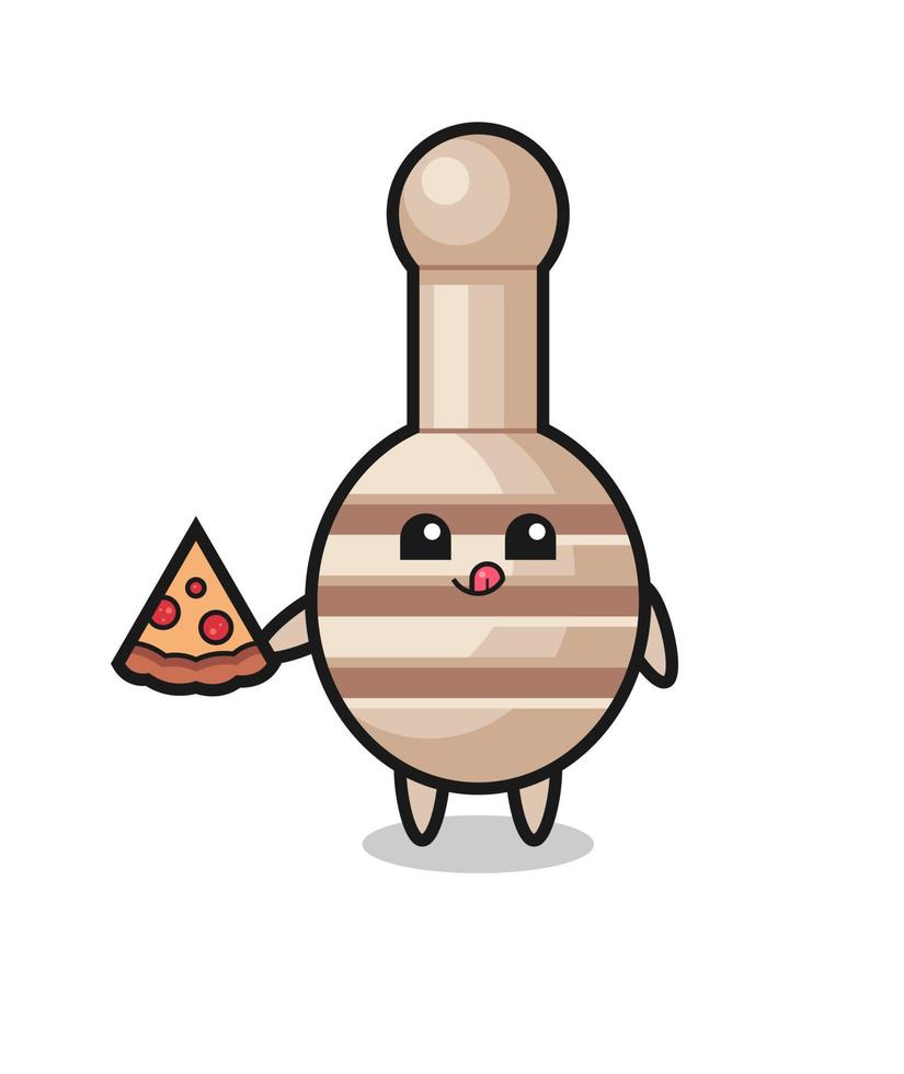 schattige honingdipper cartoon pizza eten vector