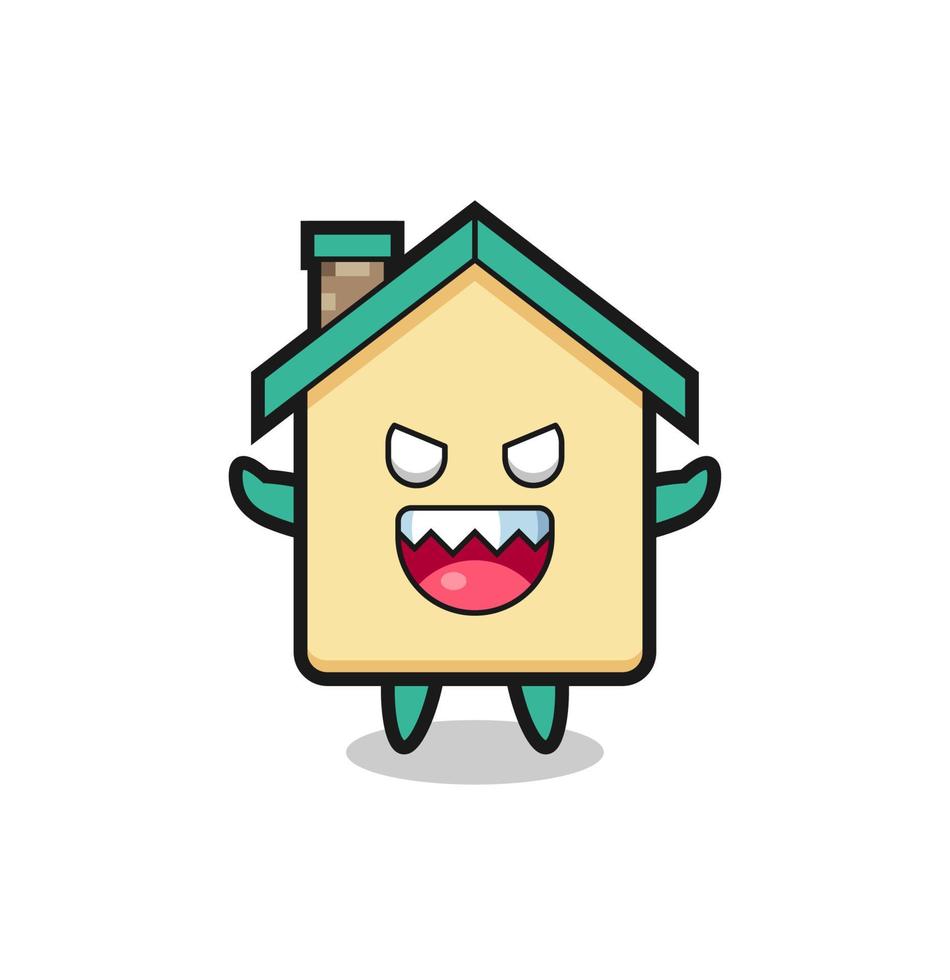 illustratie van boos huis mascotte karakter vector