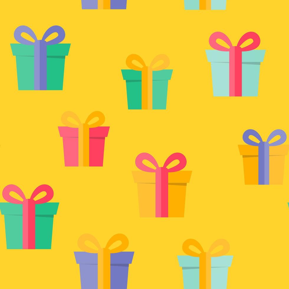 gelukkige verjaardagsfeestje naadloze patroon achtergrond met geschenkdoos vector