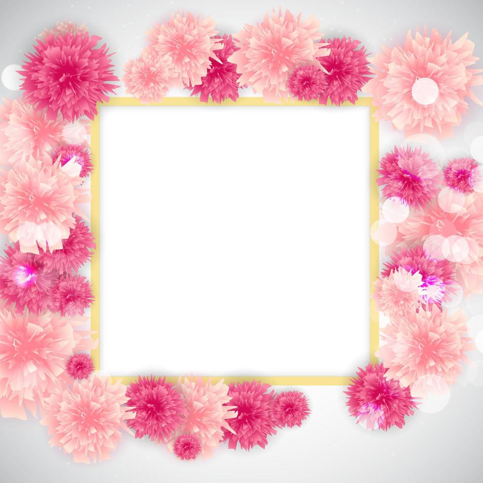 leuke achtergrond met frame en bloemencollectie vector