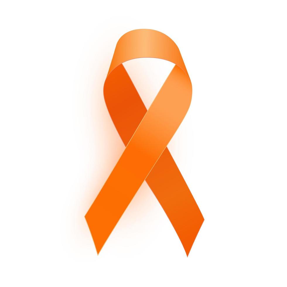 oranje lint een medisch symbool van leukemie. vector illustratie
