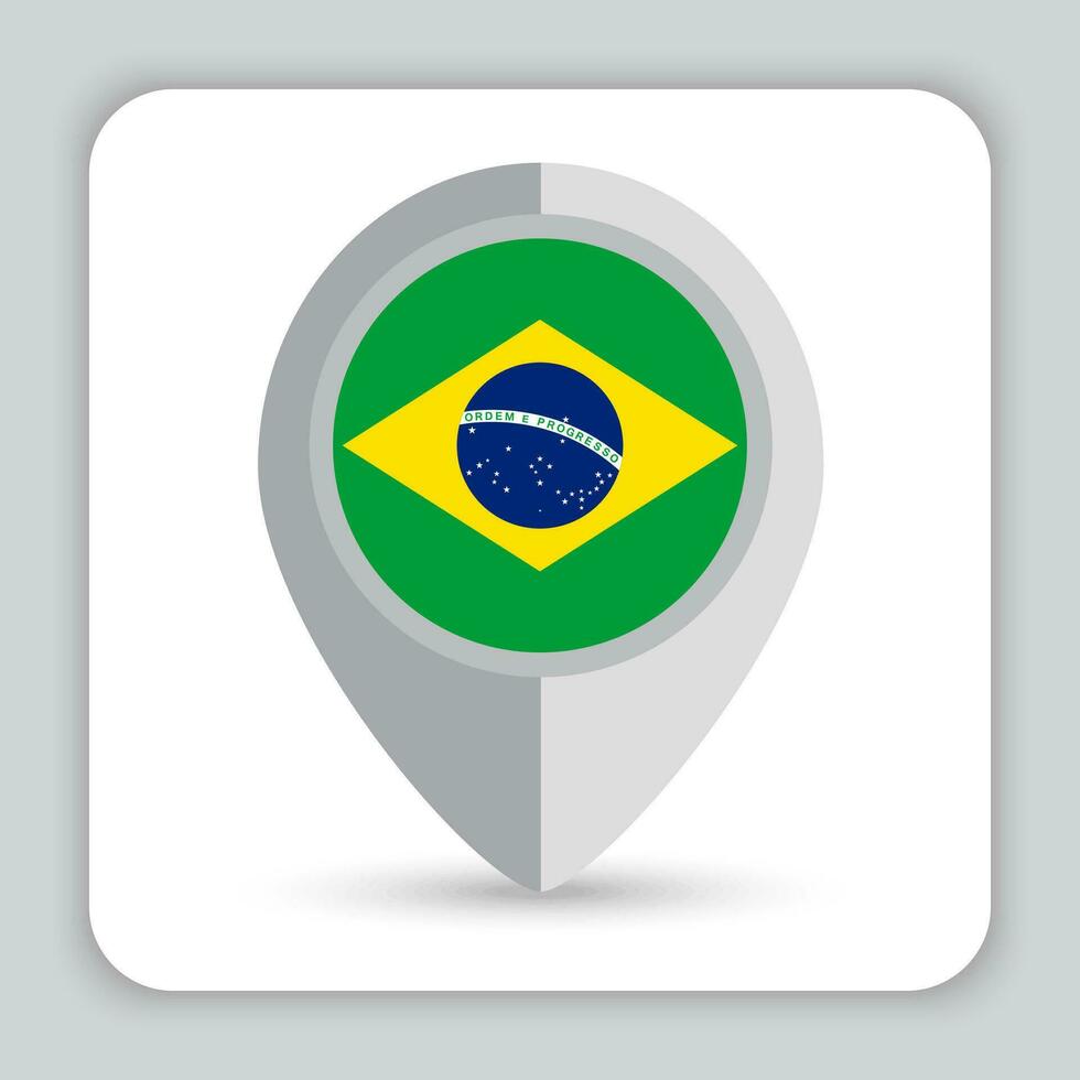 Brazilië vlag pin kaart icoon vector
