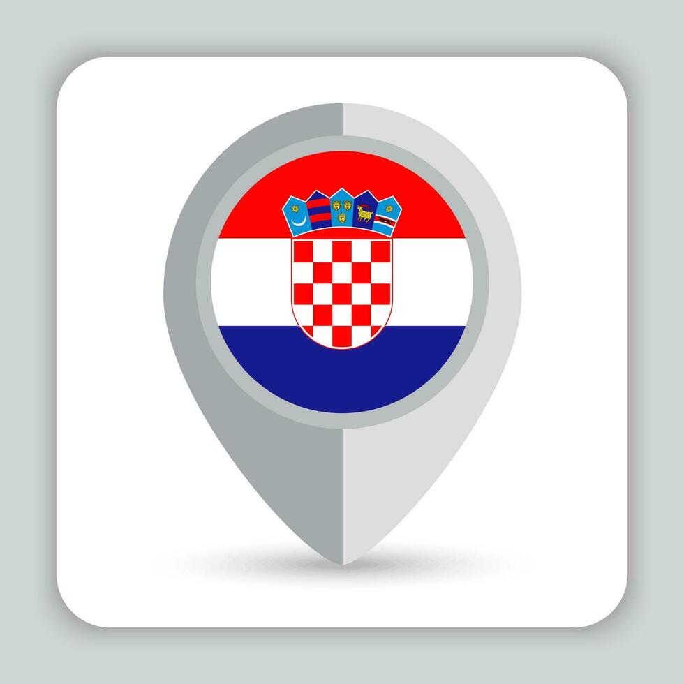 Kroatië vlag pin kaart icoon vector