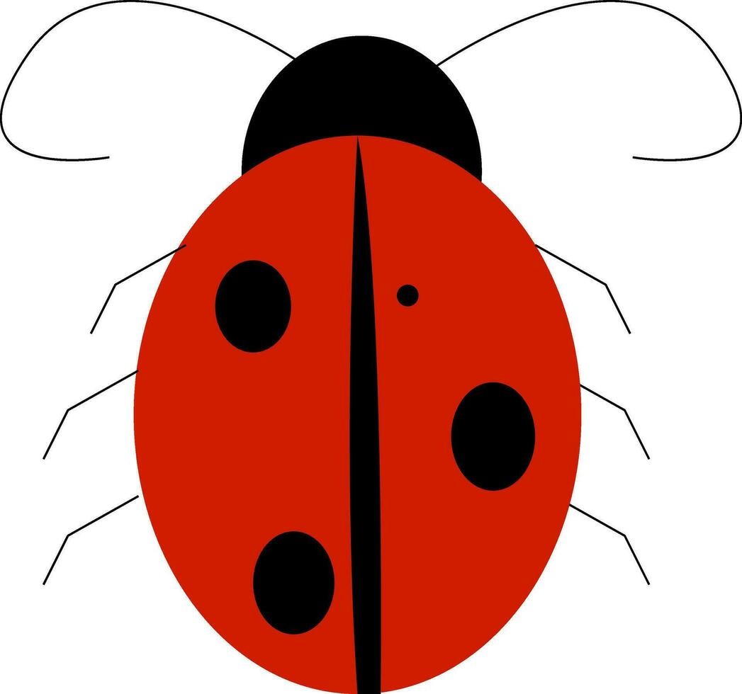een rood dame kever vector of kleur illustratie