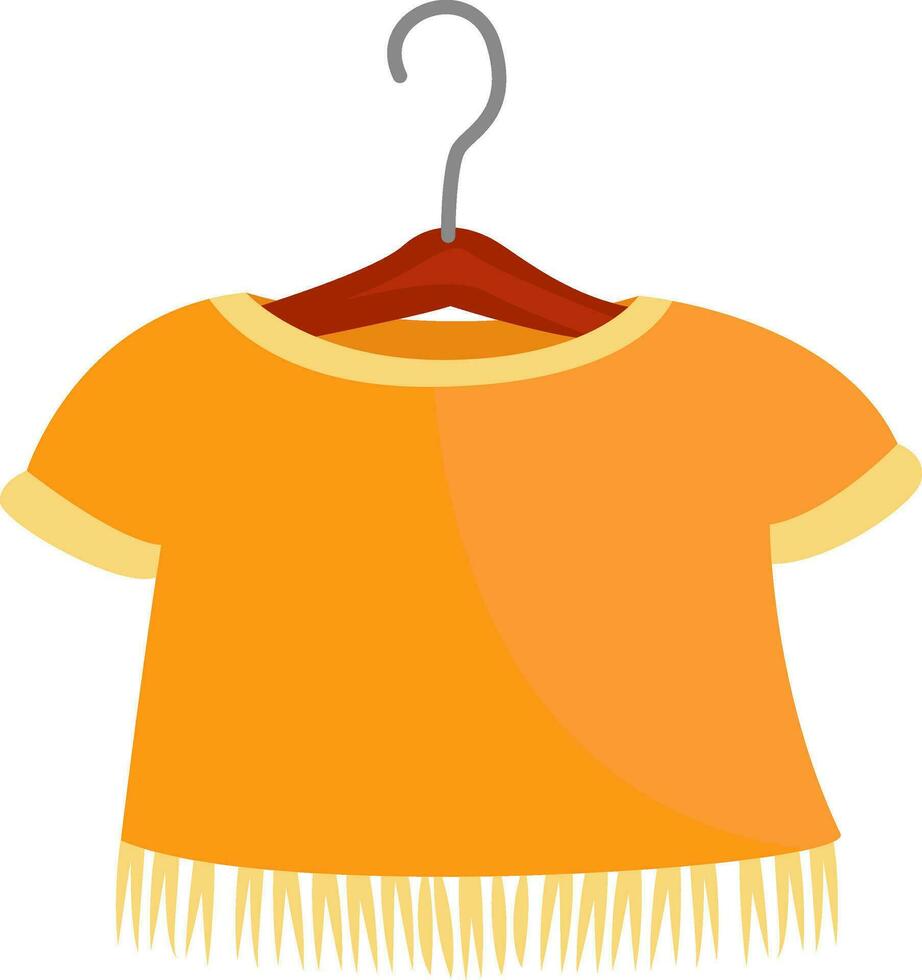 kort geel shirt, illustratie, vector Aan wit achtergrond