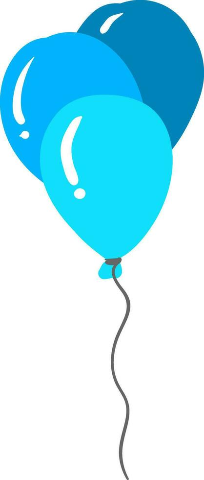 tinten van blauw ballonnen met een uitroep Mark drijft een achter de andere zijn gebonden naar een individu draad vector kleur tekening of illustratie