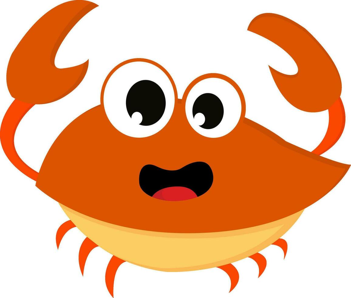 oranje krab in de zee vector of kleur illustratie