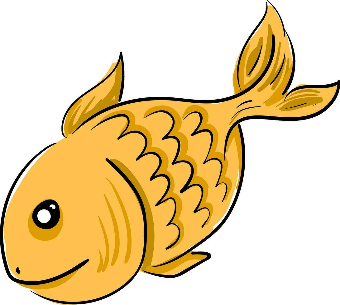 goudvis zwemmen in de water vector of kleur illustratie