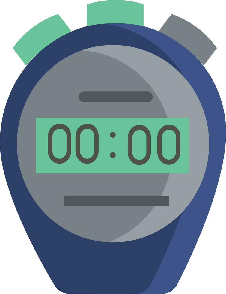 clip art van een blauw gekleurd stopwatch vector of kleur illustratie