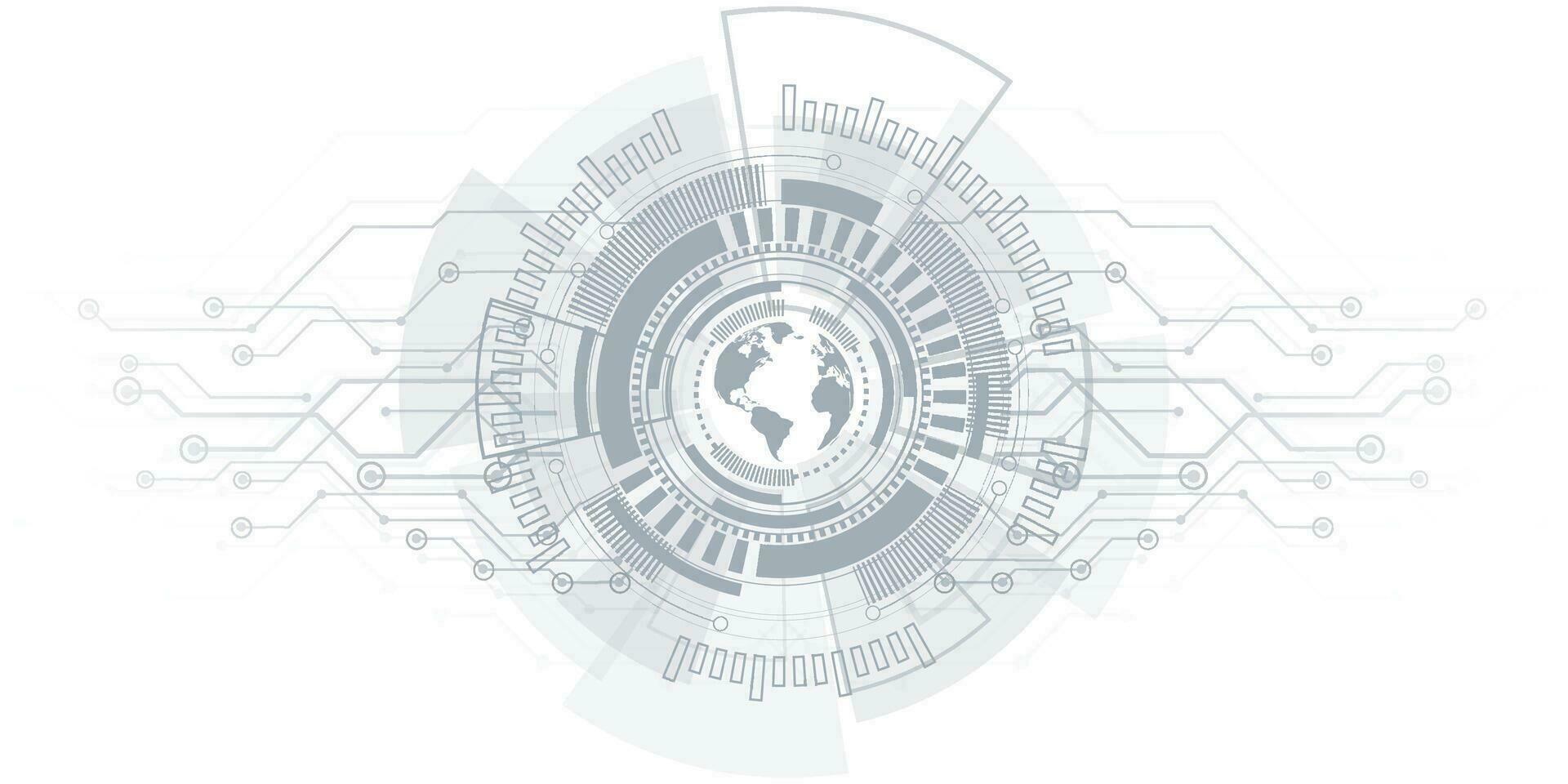 abstract digitaal technologie Hoi tech futuristische grijs wit achtergrond, cyber informatie communicatie, innovatie toekomst tech gegevens, internet netwerk verbinding, ai groot gegevens lijnen stippen, stroomkring vector