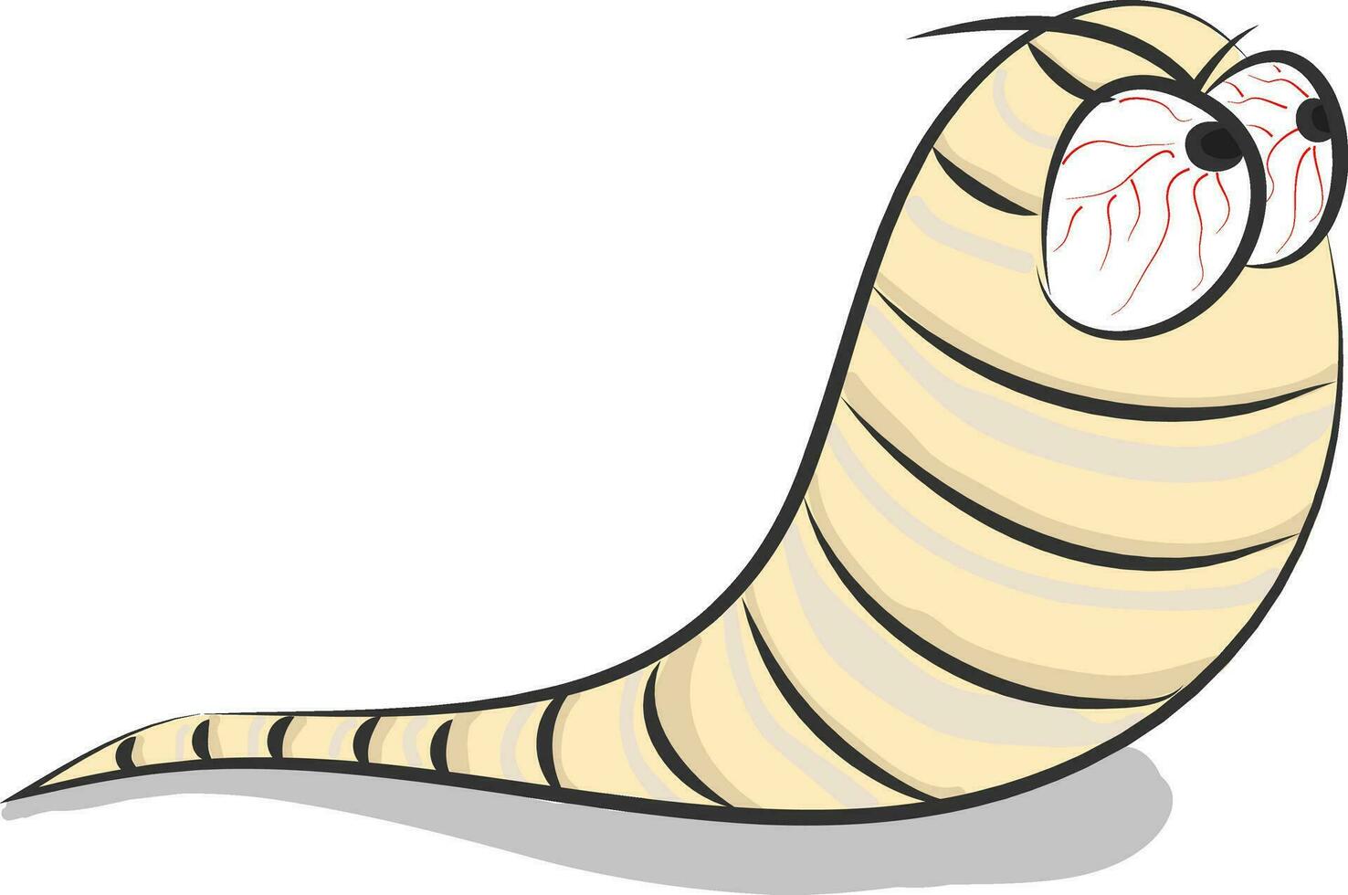 een perzikkleurig tekenfilm worm vector of kleur illustratie