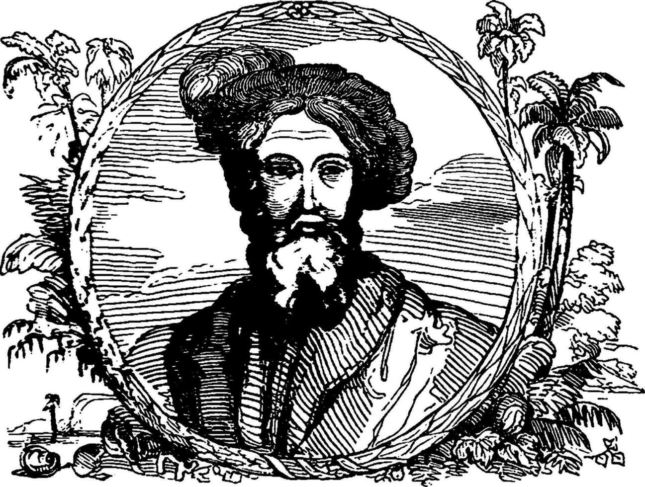 christopher Columbus, wijnoogst illustratie vector