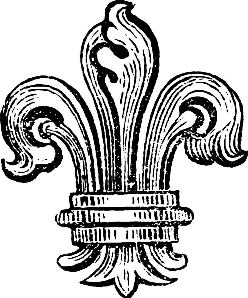 fleur-de-lis is de lager van de bourbons van Frankrijk, wijnoogst gravure. vector