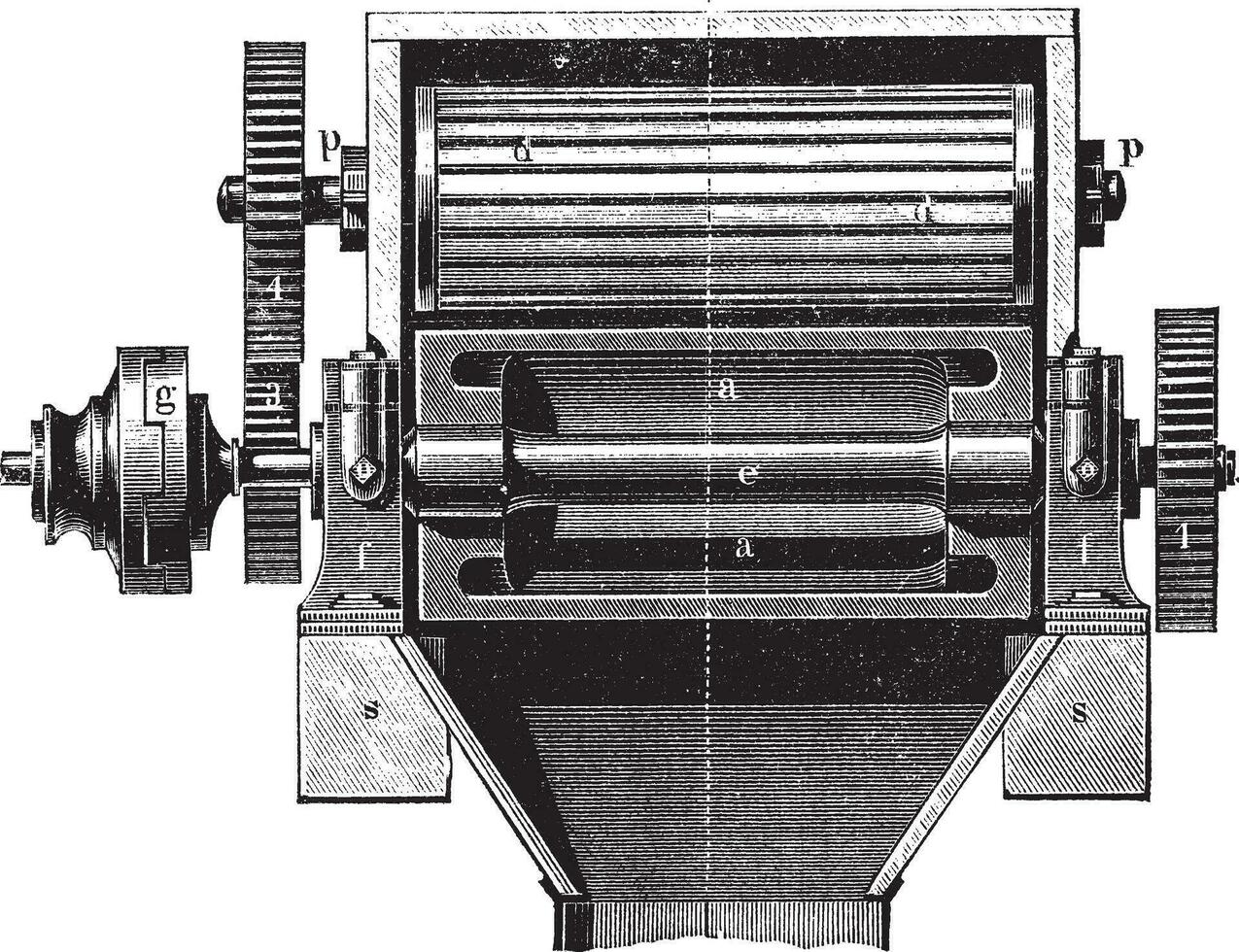 mout bier maken machine wijnoogst gravure vector