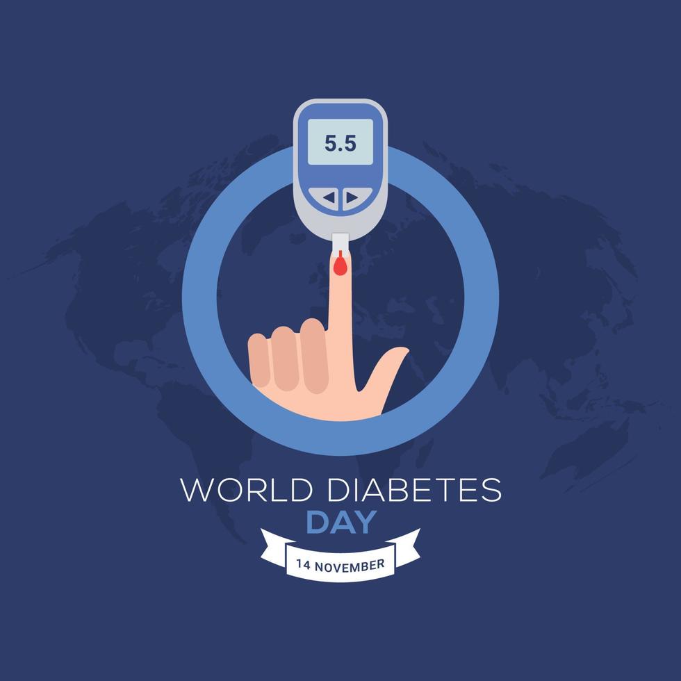 wereld diabetes dag banner viering 14 november bewustmakingsmaand vector