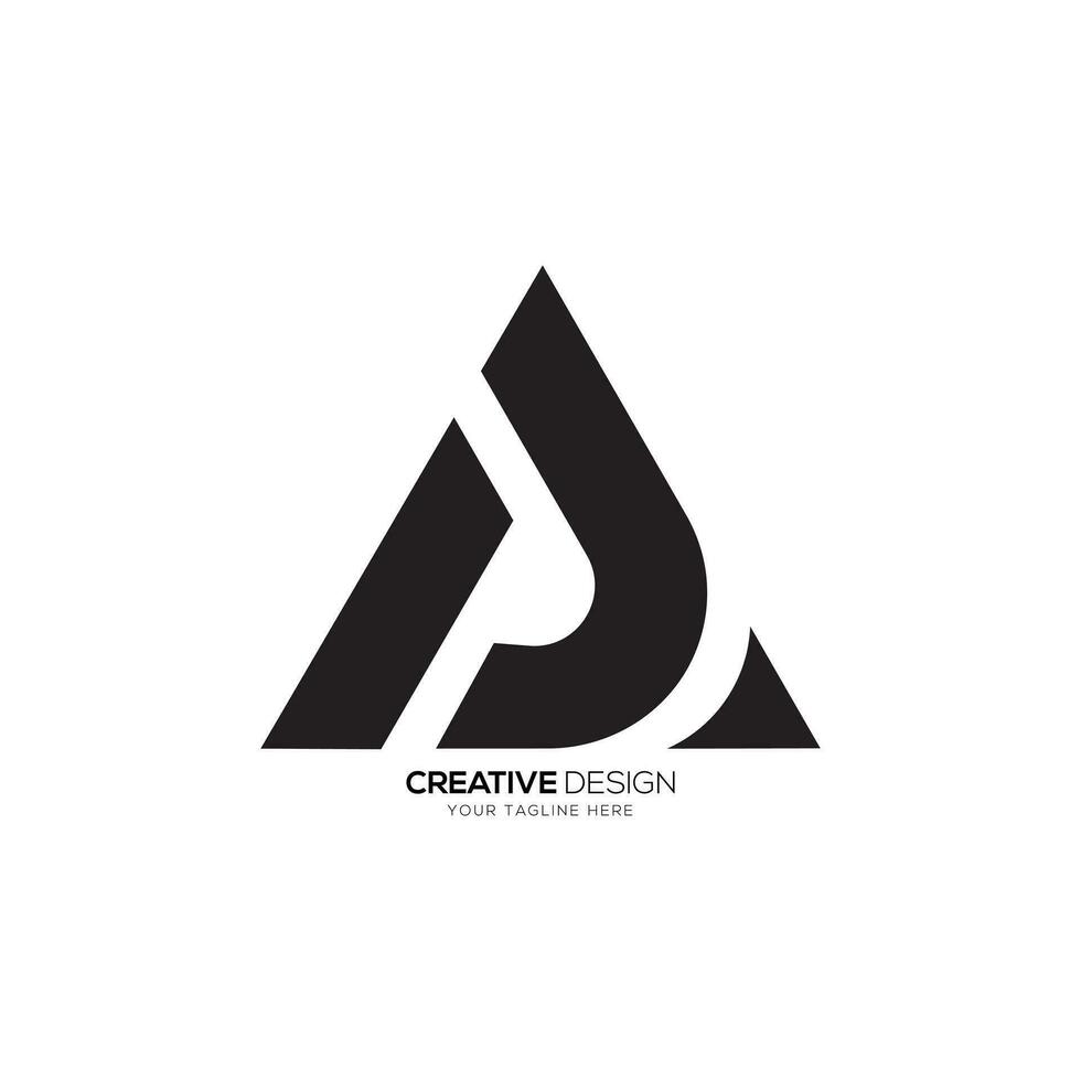 brief ap of vader driehoek vormen alfabet creatief abstract monogram logo ontwerp vector