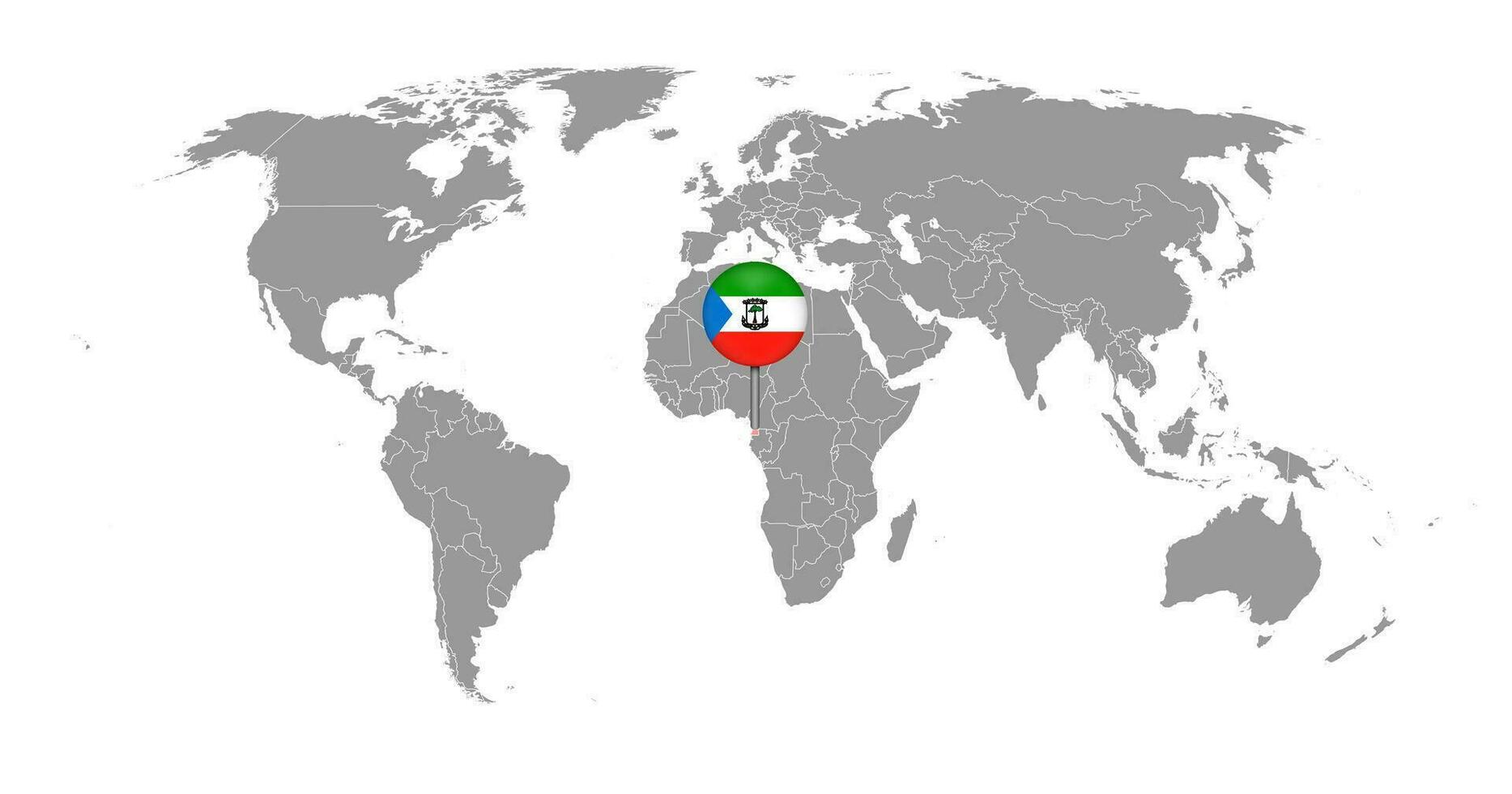 speldkaart met de vlag van Equatoriaal-Guinea op de wereldkaart. vectorillustratie. vector