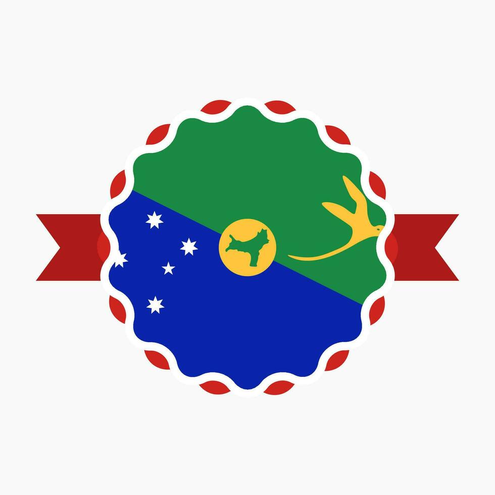 creatief Kerstmis eiland vlag embleem insigne vector
