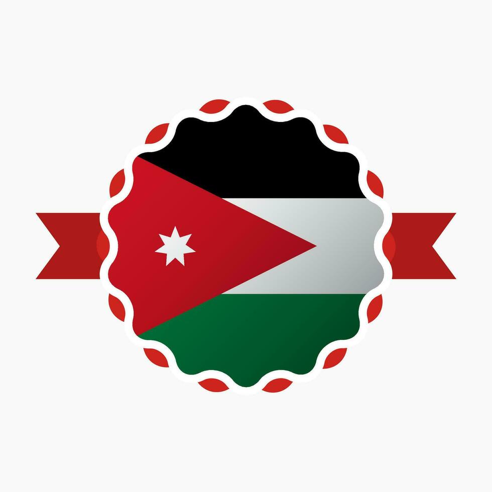 creatief Jordanië vlag embleem insigne vector