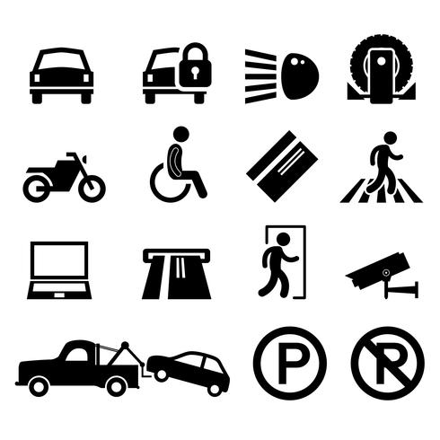 Parkeergarage Parkeerplaats Teken Symbool Pictogram Pictogram Herinnering. vector