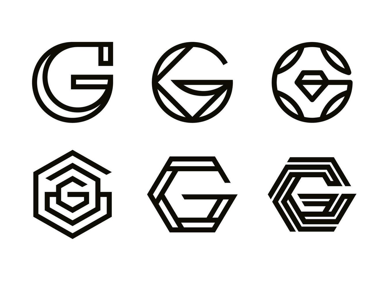 elegant g lettertekens logo verzameling voor uw merk identiteit vector