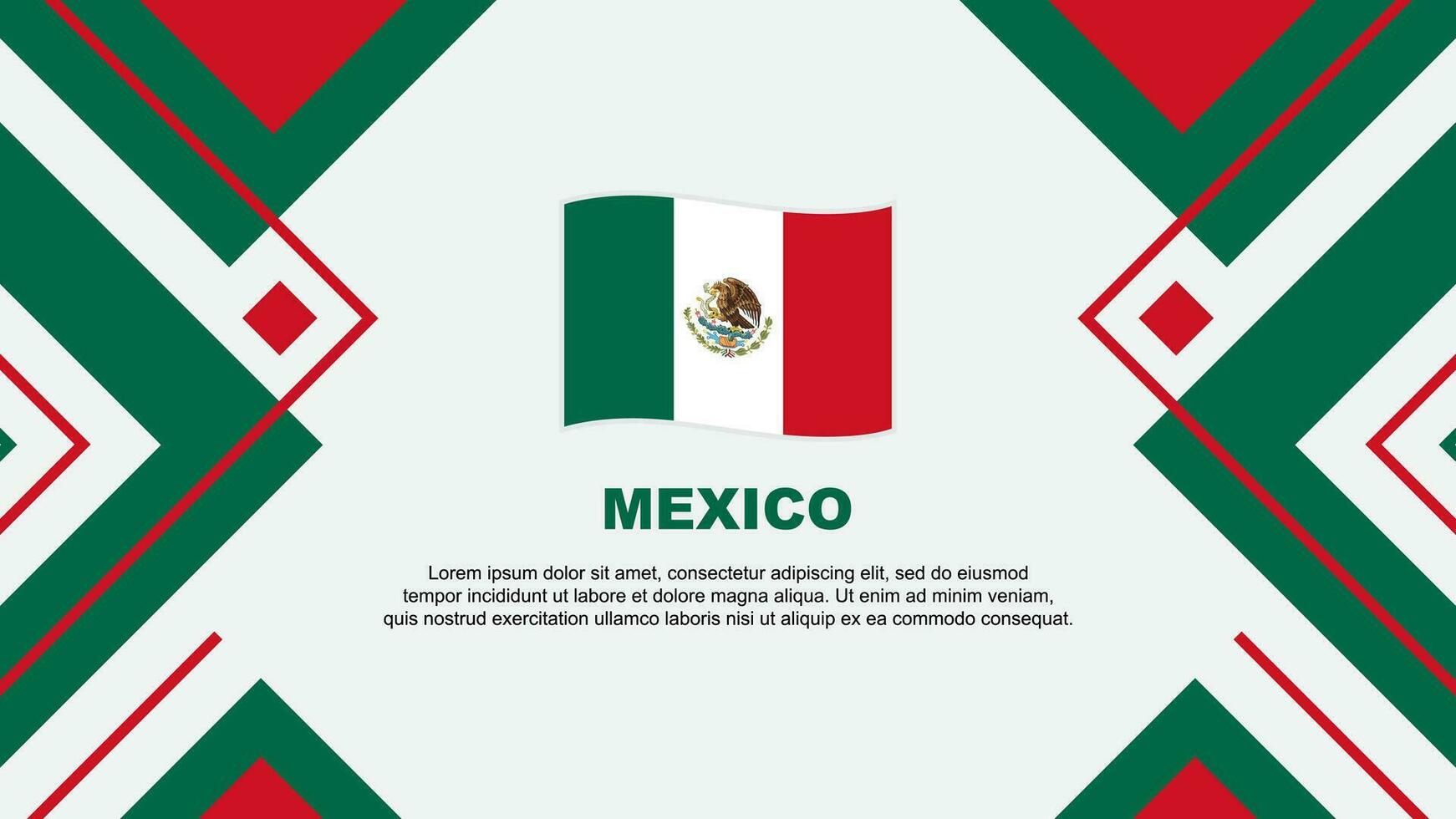 Mexico vlag abstract achtergrond ontwerp sjabloon. Mexico onafhankelijkheid dag banier behang vector illustratie. Mexico illustratie