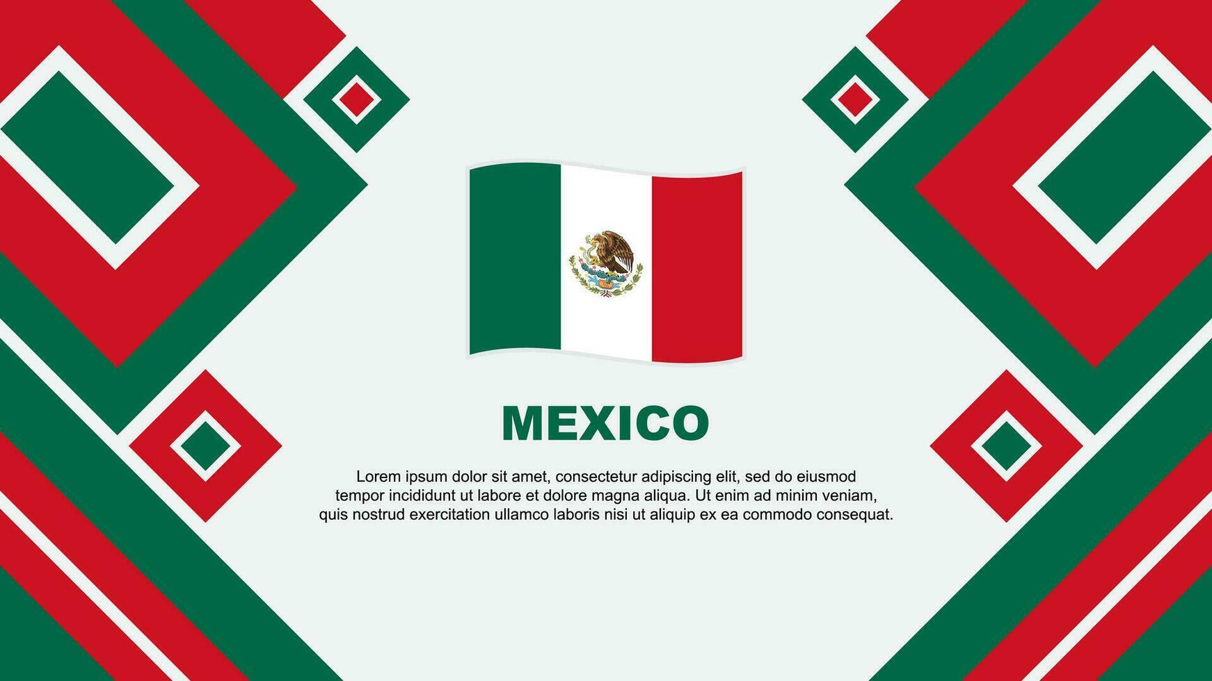 Mexico vlag abstract achtergrond ontwerp sjabloon. Mexico onafhankelijkheid dag banier behang vector illustratie. Mexico tekenfilm