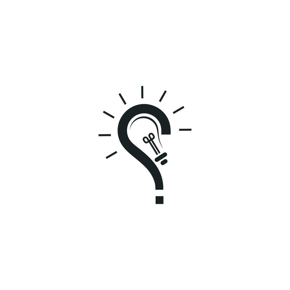 vraag en antwoord vector logo illustratie. deze ontwerp gebruik licht lamp en vraag Mark icoon.