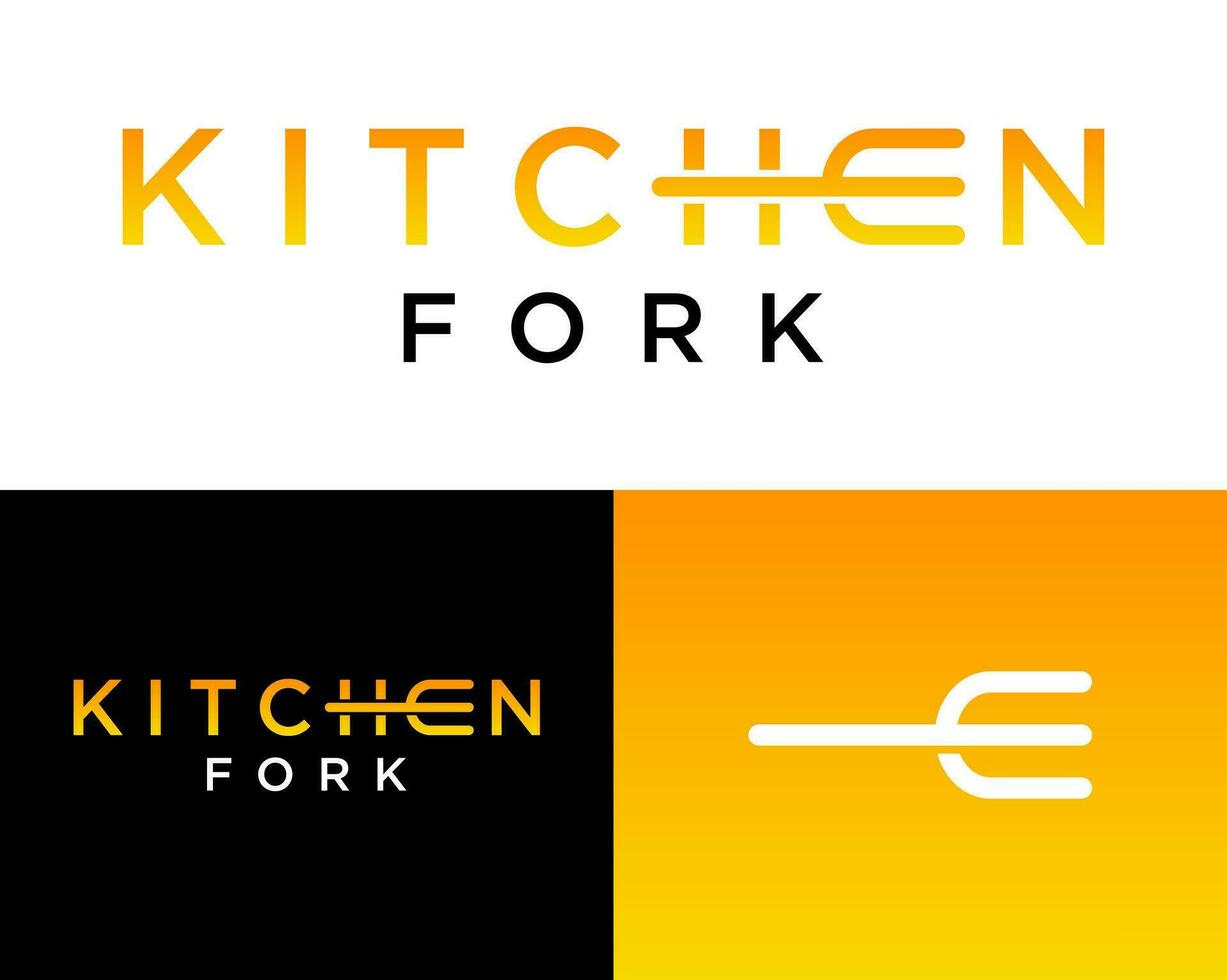 brief e monogram lepel vork keuken restaurant logo ontwerp. vector