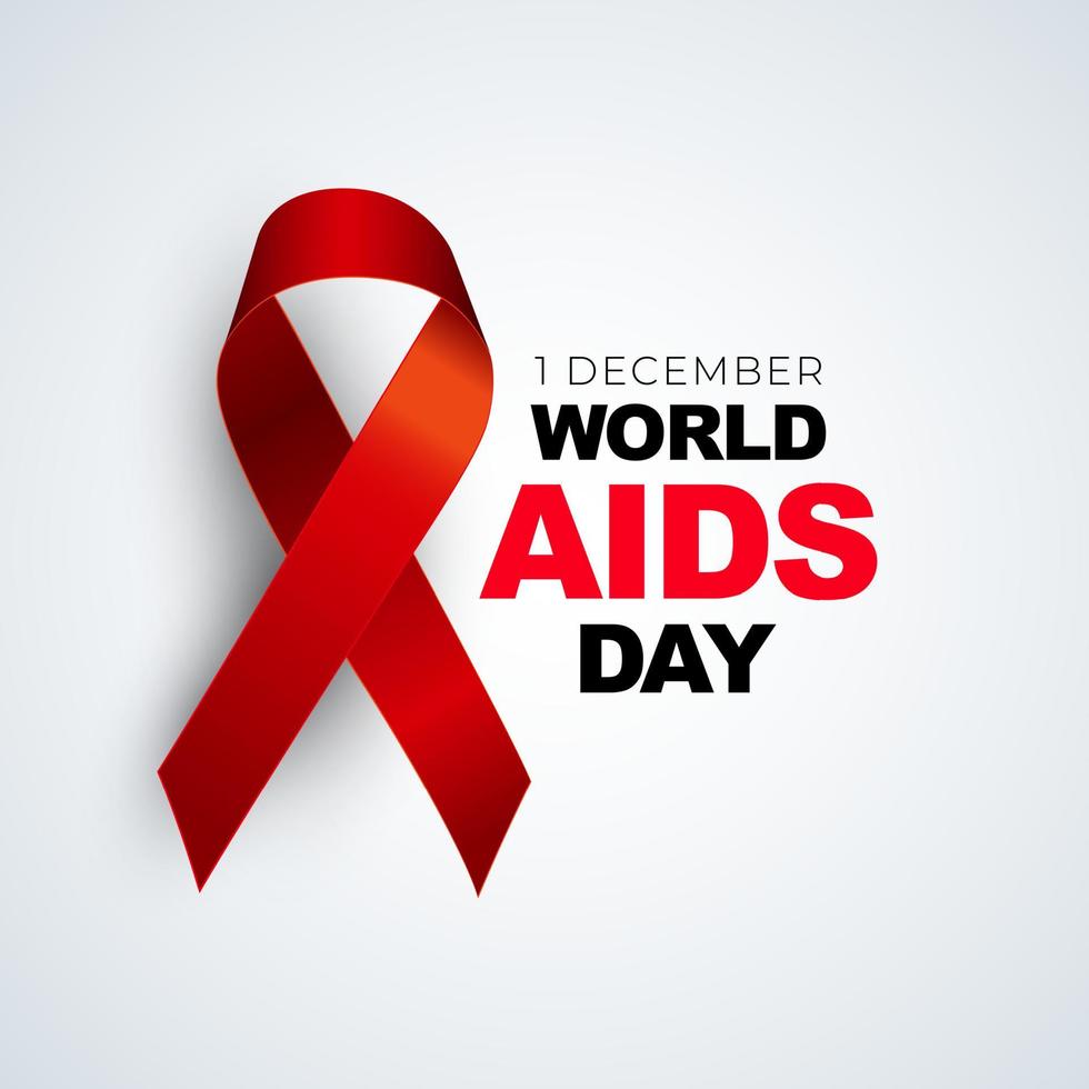 1 december wereld aids dag concept met rood lint teken vector