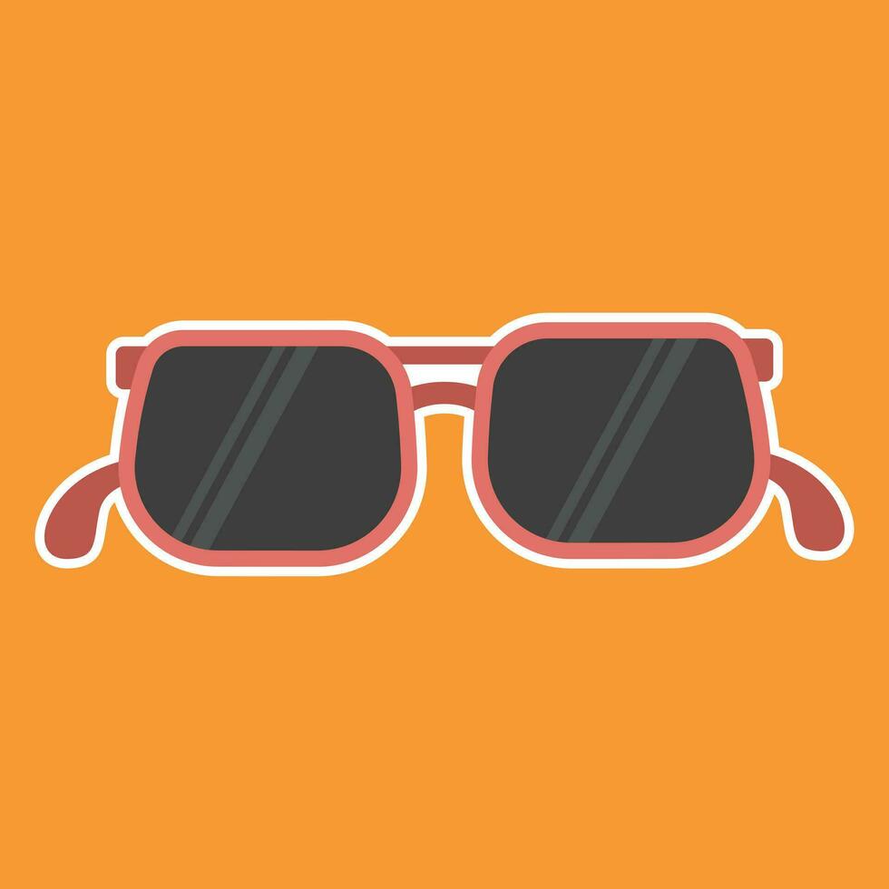 zonnebril icoon in vlak stijl Aan oranje achtergrond. vector illustratie.