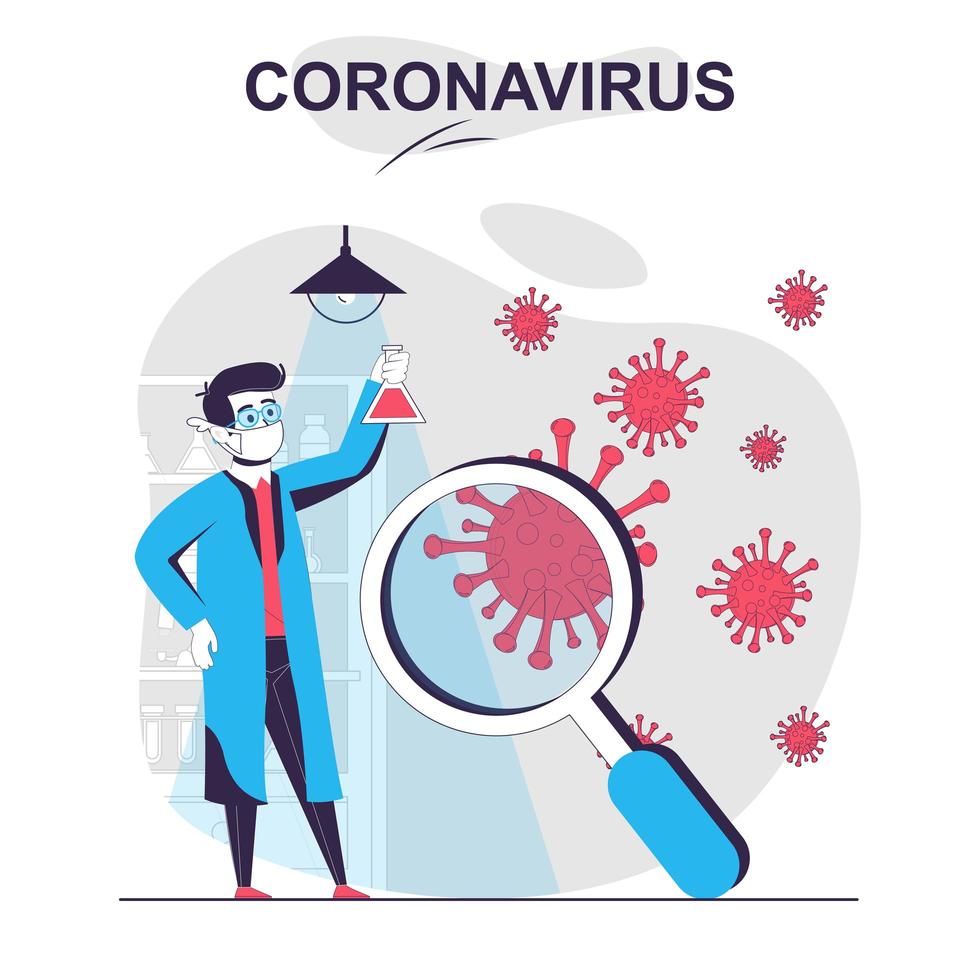 coronavirus geïsoleerd cartoonconcept. vector